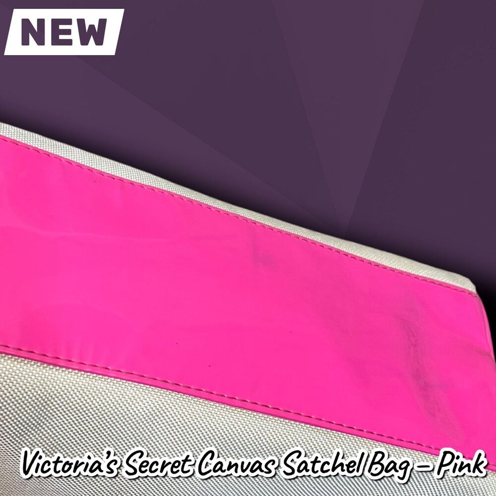 New With Tags Victoria’s Secret Canvas Satchel Bag – Pink - Picture 9 of 10